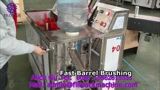 2147 J5 Croácia Máquina de escovação de barril de estação dupla semiautomática para remoção de tampa